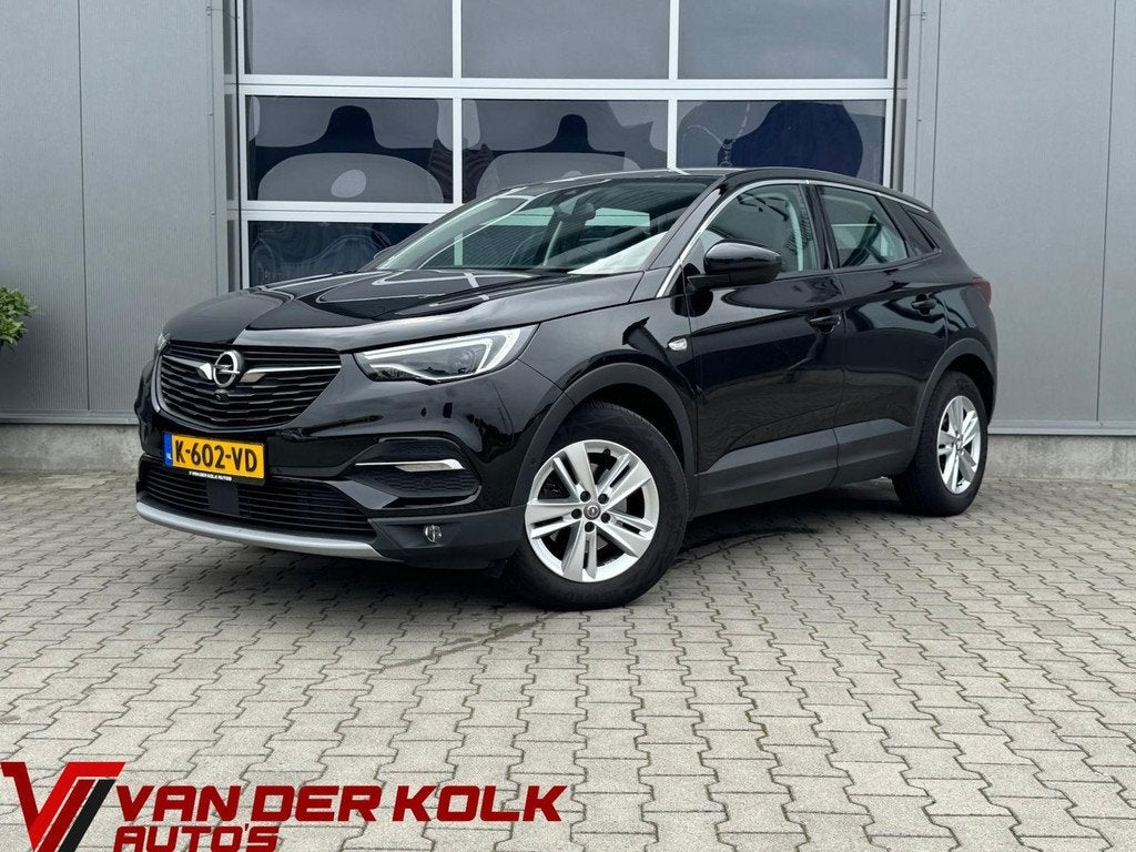 Opel Grandland X 1.2 Turbo Elegance Nieuwe D-Riem | Leder me, Auto's, Opel, Voorwielaandrijving, Gebruikt, 1199 cc, Zwart