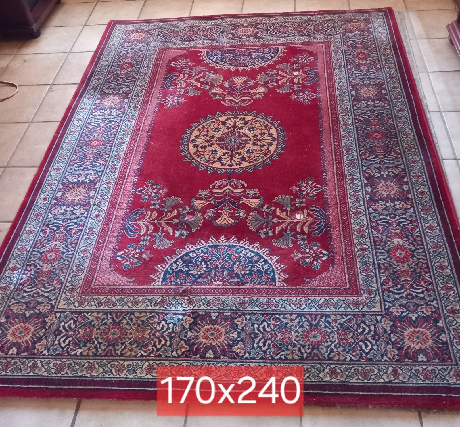Perzisch tapijt, Ophalen, Gebruikt, 150 tot 200 cm, Blauw