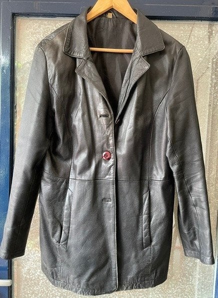 Leren jas halflang XL, Ophalen of Verzenden, Gedragen, Maat 46/48 (XL) of groter, Zwart