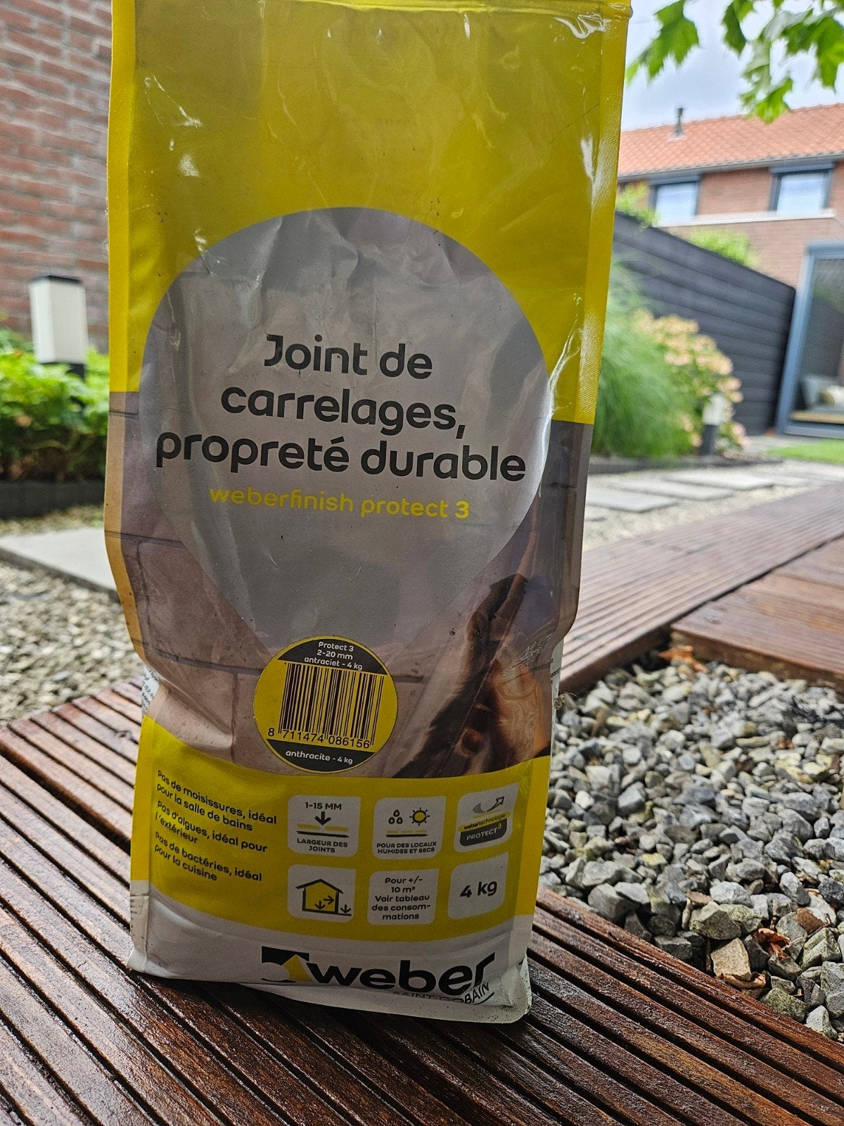 Weber voegmiddel waterdicht & blijvend schoon antraciet 4kg, Minder dan 5 m², Overige materialen, 60 cm of meer, Minder dan 20 cm