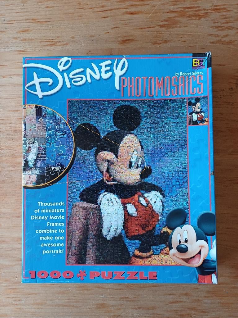 Puzzle 1000 disney By Robert Silvers Photomosaics Mickey, Ophalen of Verzenden, 500 t/m 1500 stukjes, Nieuw