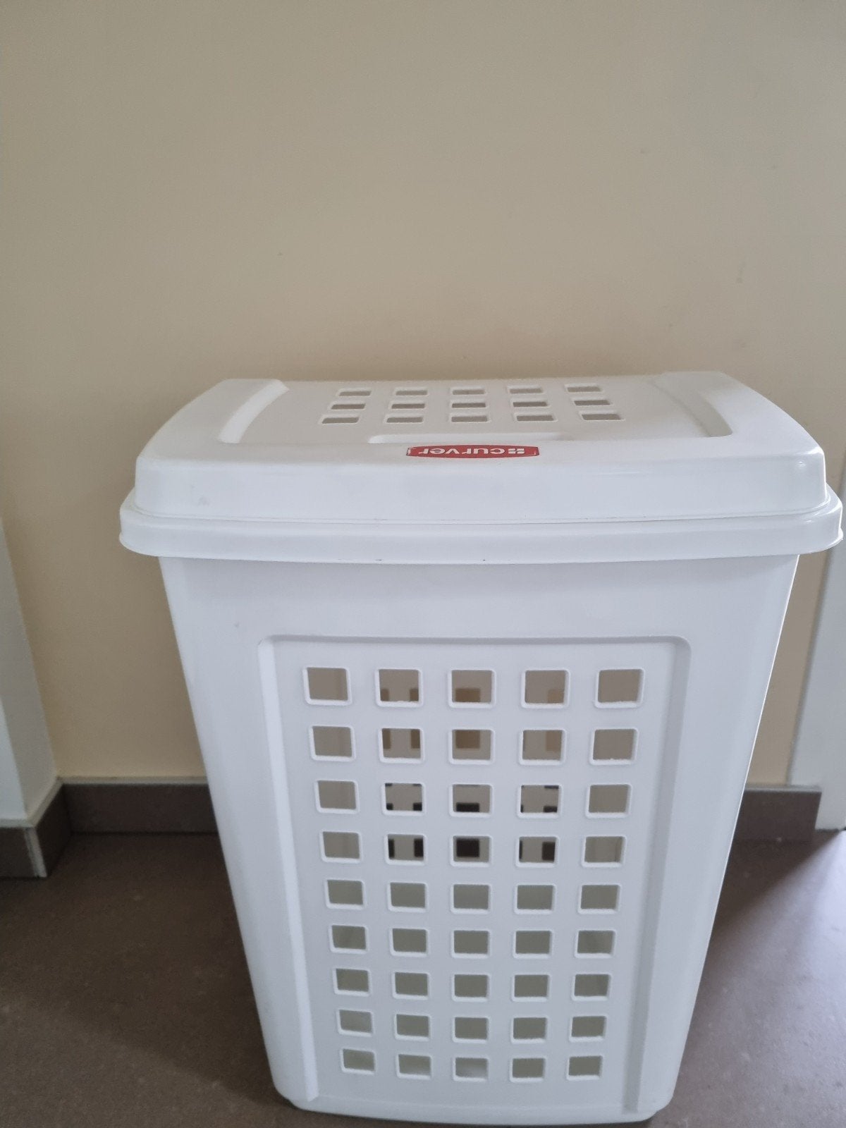 Witte Curver wasbox 60 Liter, Ophalen, Gebruikt, Wit, Wasmand