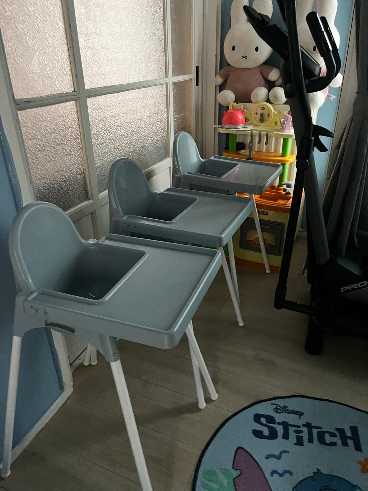 3x eetstoeltjes ikea blauw, Huis en Inrichting, Ophalen, Rechthoekig, 50 tot 100 cm