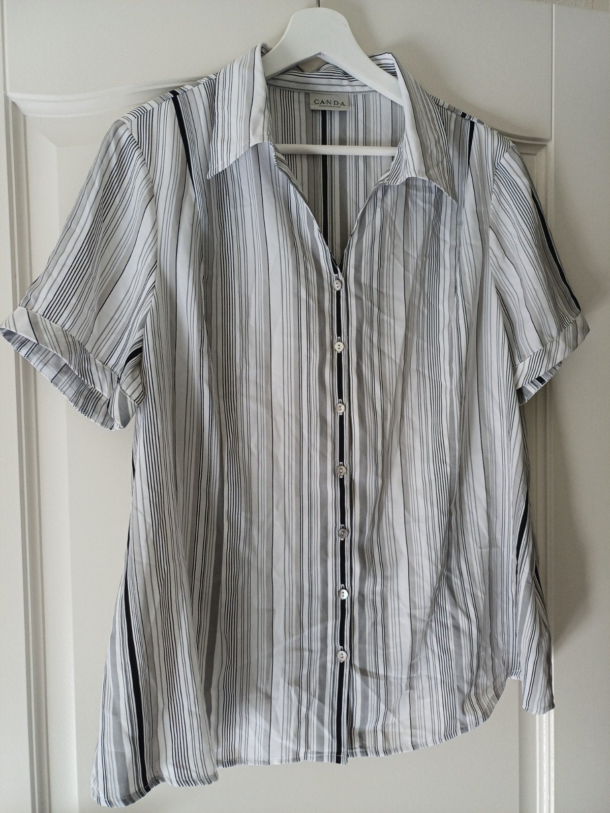 C&A gestreepte blouse - Maat 50 (XL), Kleding | Dames, Wit, Maat 42/44 (L), Ophalen of Verzenden, Gedragen