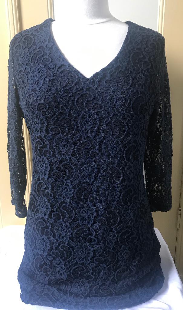 Nieuwe donkerblauwe tricot kanten jurk True Spirit maat XL, Blauw, Maat 46/48 (XL) of groter, Nieuw, Ophalen of Verzenden