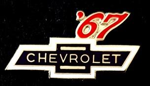 Chevrolet '67 pin- emaille, Verzenden, Nieuw, Transport, Speldje of Pin