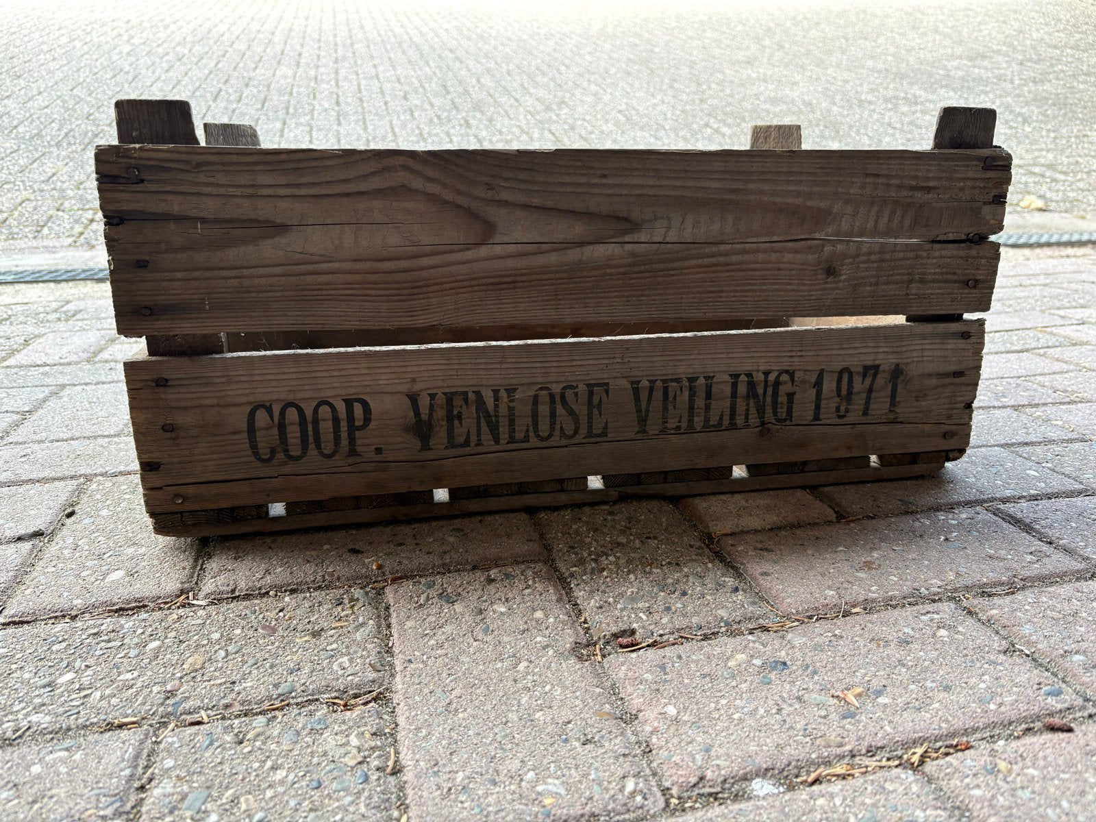 Vintage Houten Kist 'Coop Venlose Veiling 1971', Ophalen, Gebruikt, 50 tot 100 cm, 5 – 50