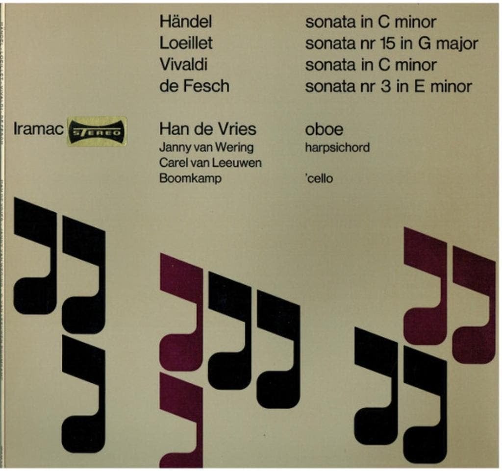 Han de Vries Handel Loeillet Vivaldi de Fesch Sonata, Kamermuziek, Ophalen of Verzenden, Zo goed als nieuw, 12 inch