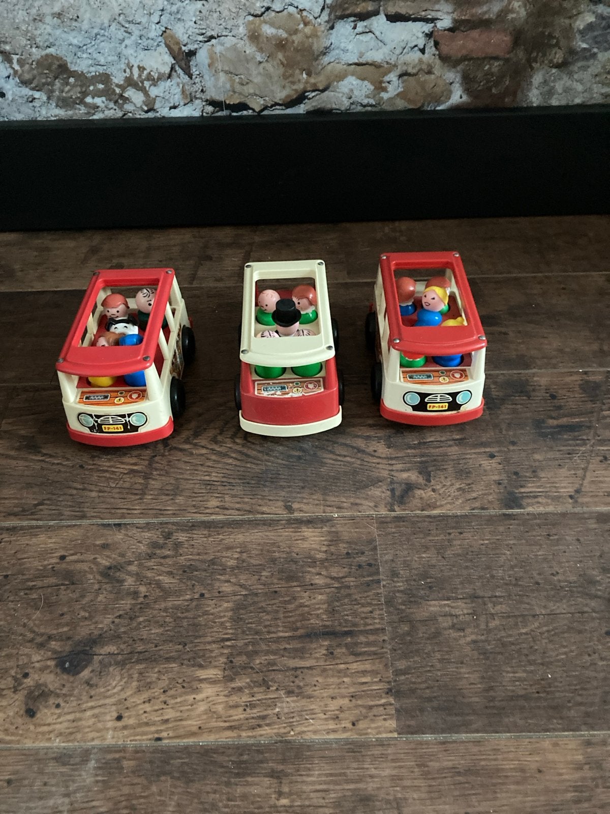 Vintage Fisher-Price Mini Bussen met Figuren, Ophalen of Verzenden, Gebruikt