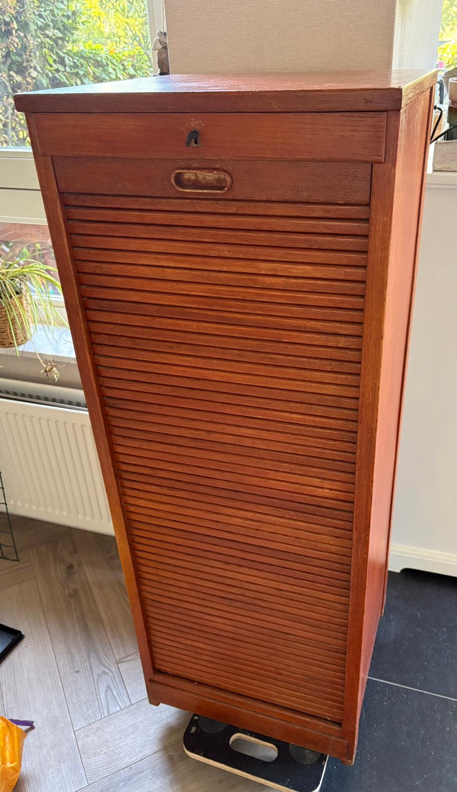 Rolluik kast, Ophalen, Gebruikt, Eikenhout, Minder dan 100 cm