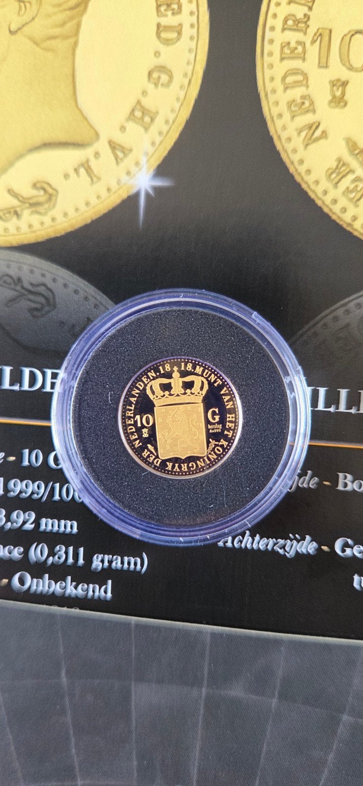 10 gulden koning Willem 1 1818, Ophalen of Verzenden, Goud