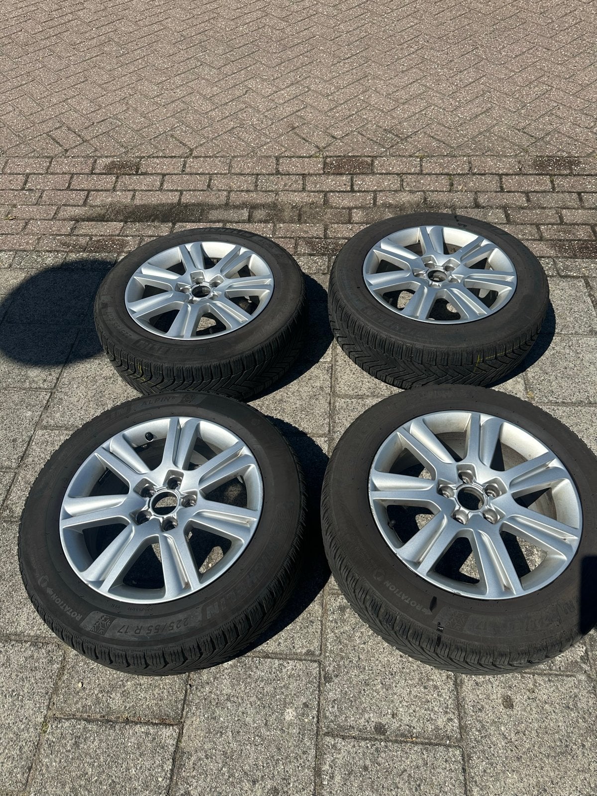 Audi Velgen met Michelin Alpin 6 Winterbanden 225/55 R17, Gebruikt, Voor, Deur, Audi
