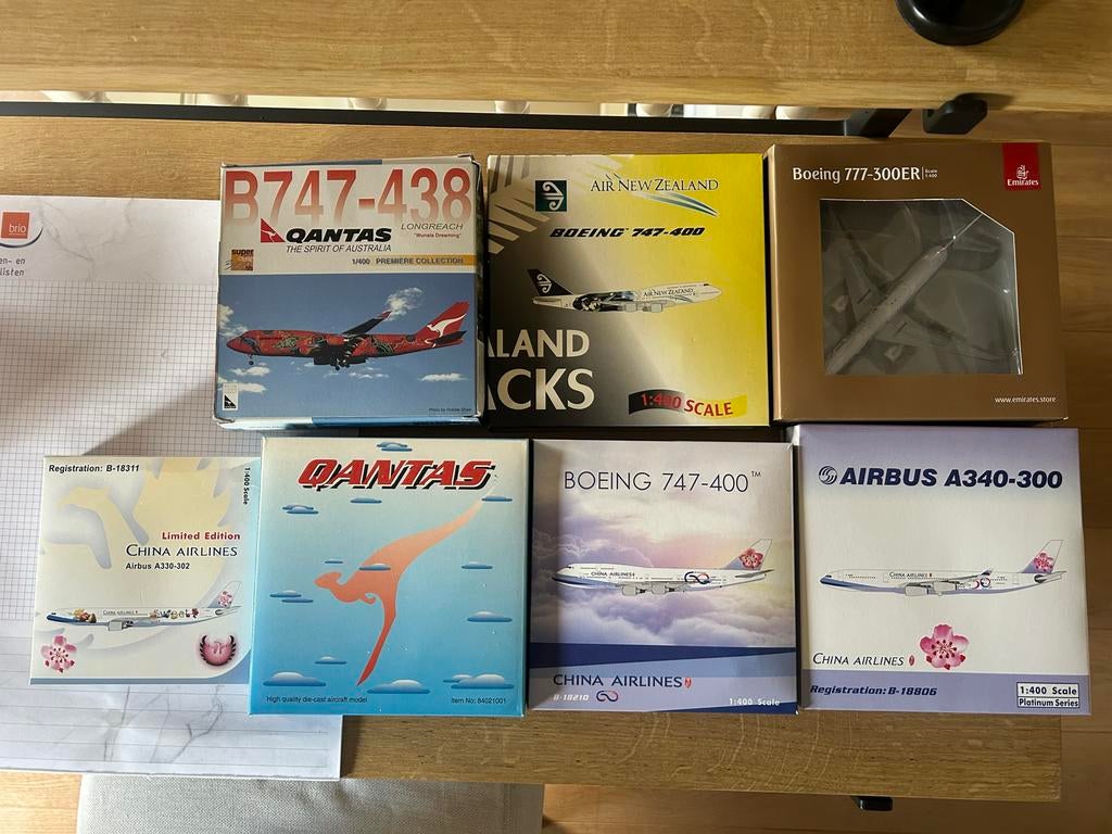 Verzameling modelvliegtuigen: Boeing & Airbus (1:400), Overige merken, 1:200 of kleiner, Verzenden, Zo goed als nieuw