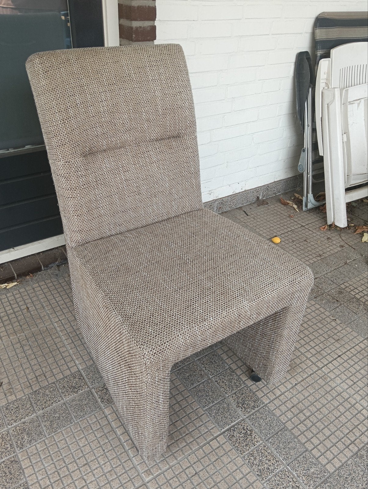 6 Eettafelstoelen op wieltjes - Goede staat, Huis en Inrichting, Stoelen, Ophalen, Gebruikt, Overige kleuren, Stof