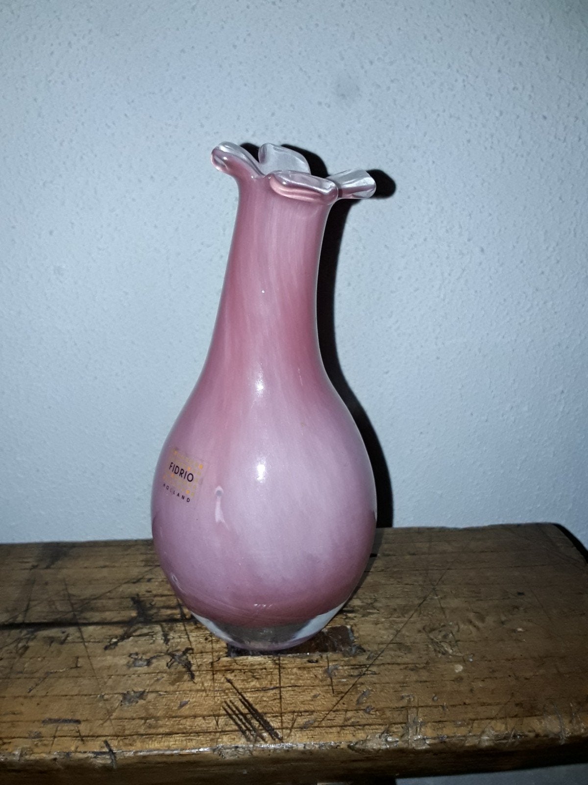 Roze Fidrio Holland vaasje, Ophalen of Verzenden, Roze, 20 cm, Glas