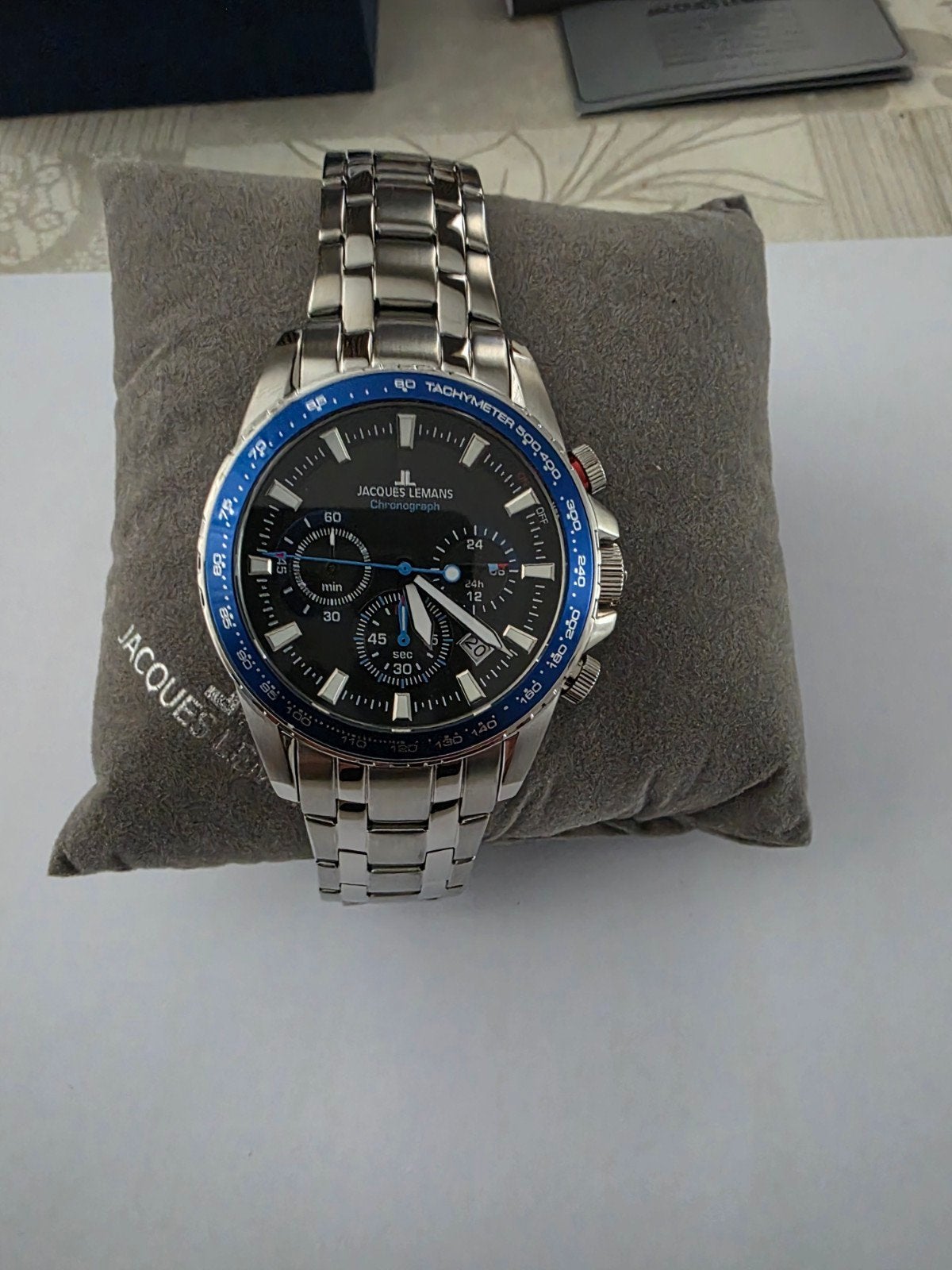 Jacques Lemans Chronograph Herenhorloge - Zo goed als nieuw, Ophalen of Verzenden, Zo goed als nieuw, Staal, Overige merken