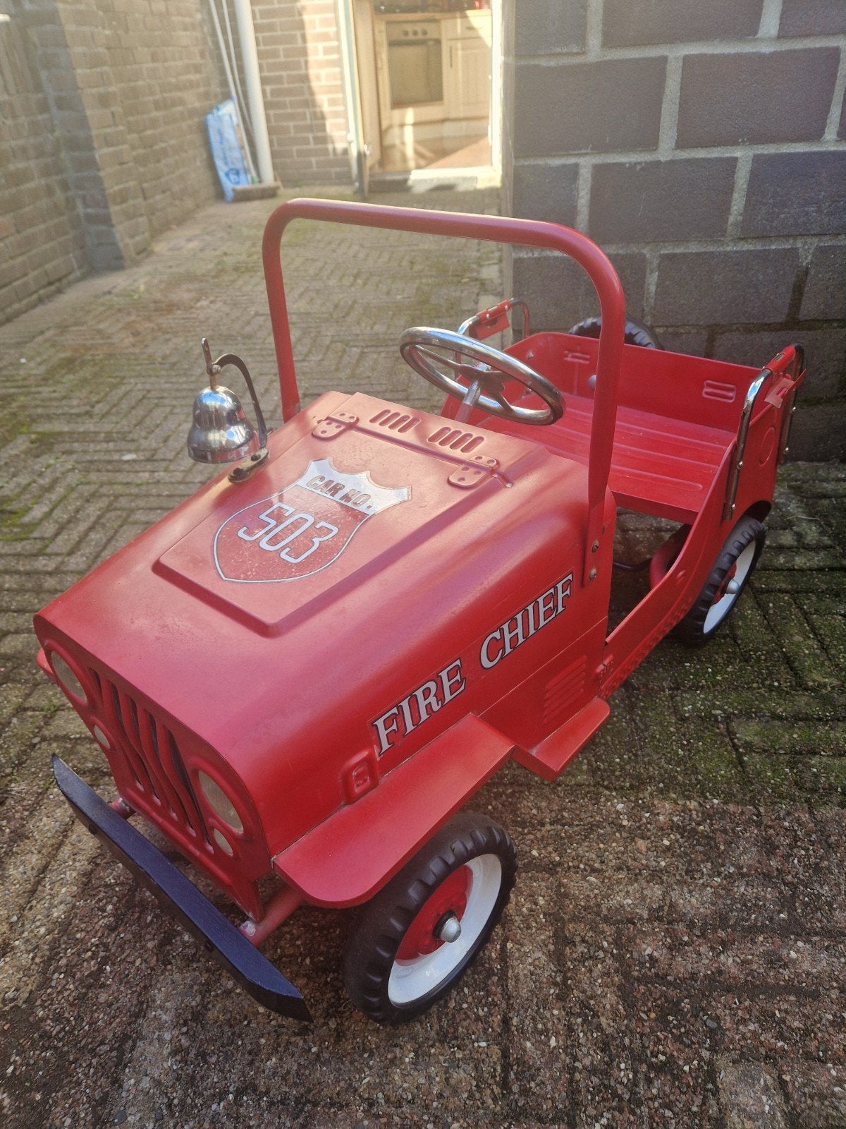 Kinder brandweer Trapauto - Vintage Stijl Brandweer Jeep, Ophalen, Gebruikt