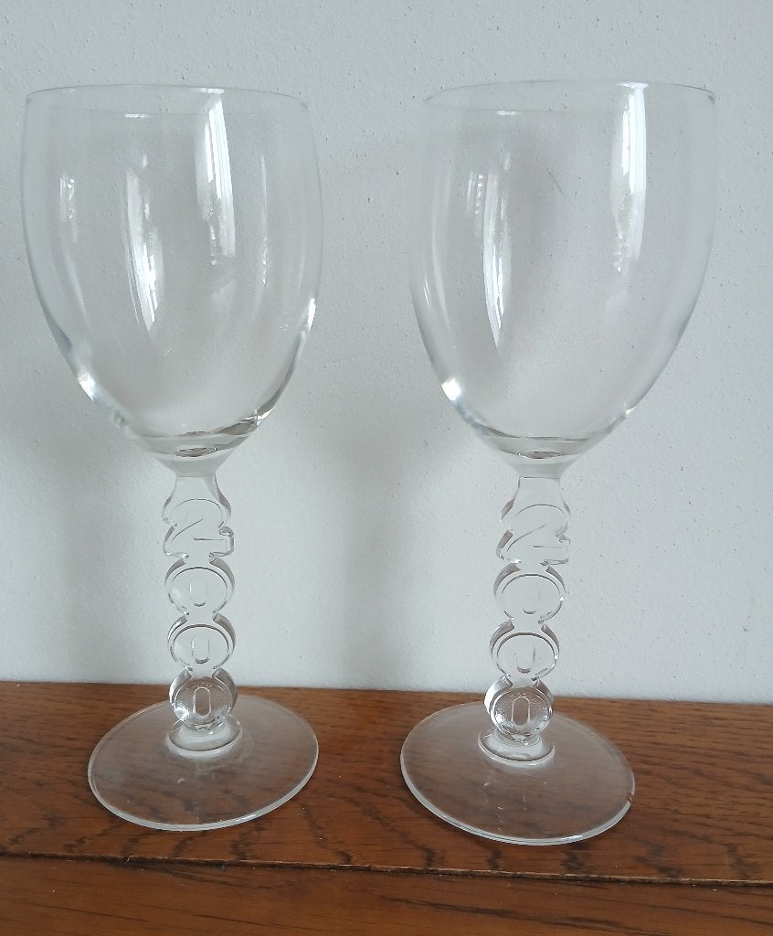 Set van 2 Millennium wijnglazen Luminarc, kristalglas, Ophalen of Verzenden, Zo goed als nieuw, Overige typen