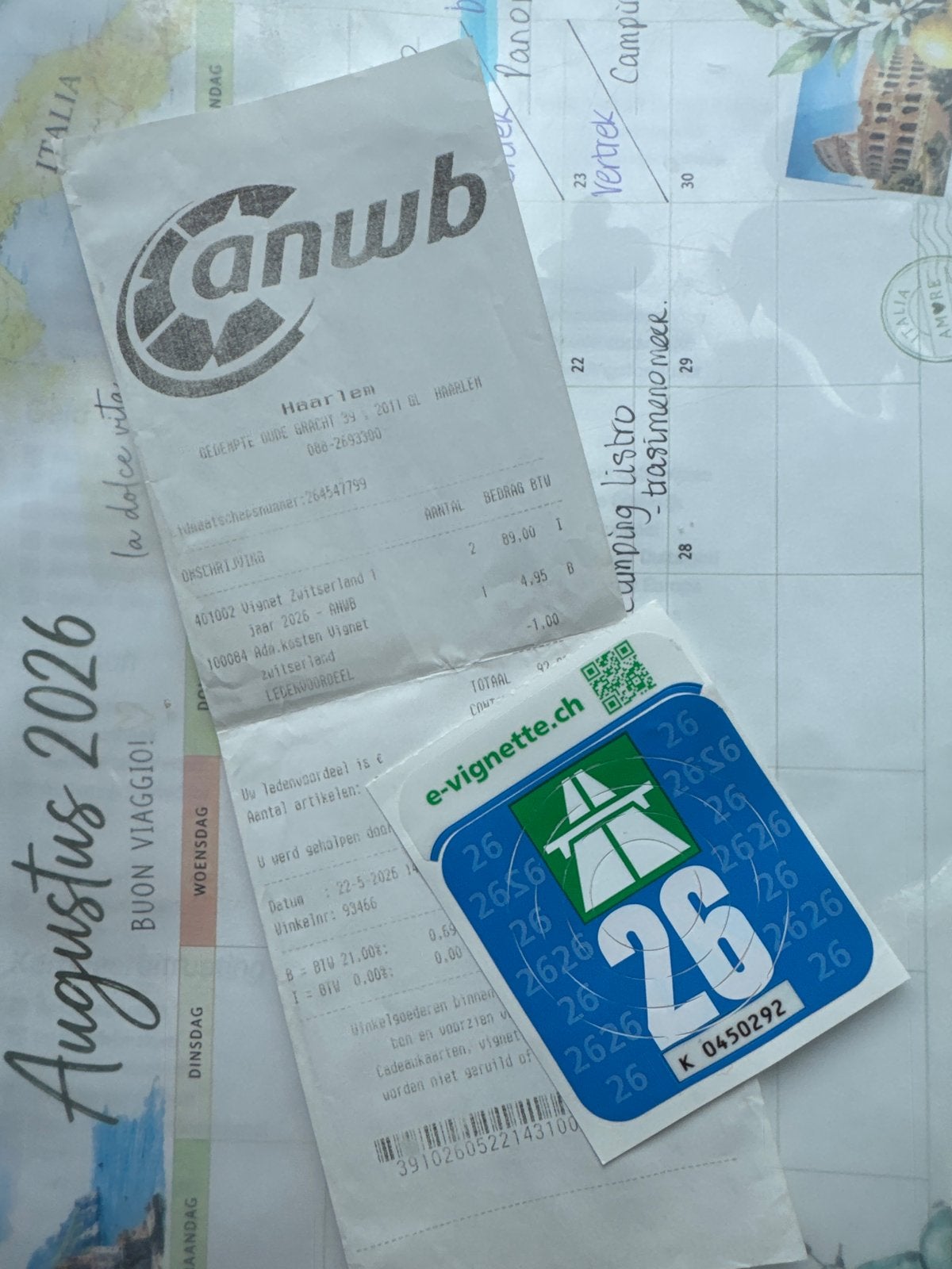 2x Vignet voor Zwitserland! Met bon, Tickets en Kaartjes, Autovignetten