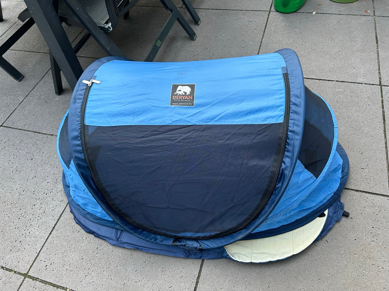 Deryan reisbedje / tent voor baby's en peuters - Blauw, Ophalen, Gebruikt, Reisbedje