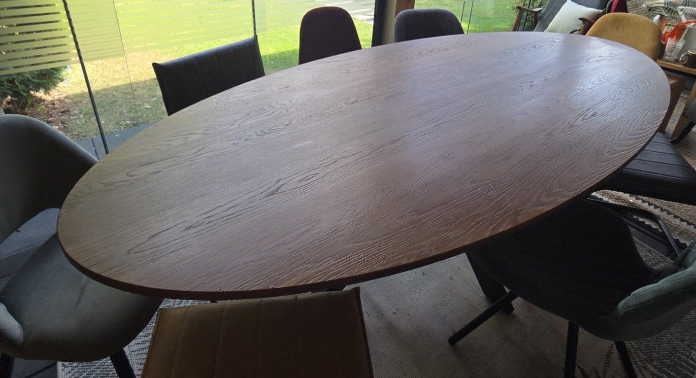 Eettafel massif eiken ovaal, Huis en Inrichting, Ophalen, 100 tot 150 cm, Eikenhout, 200 cm of meer