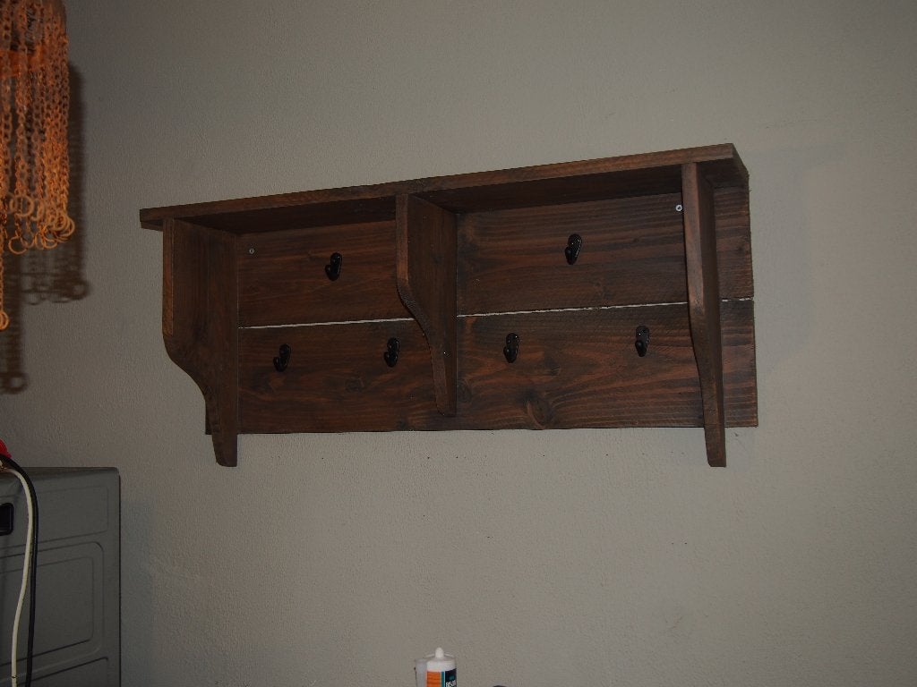Wandkapstok / sober keukenrek met gietijzeren haken, Gebruikt, Minder dan 100 cm, Hout, Ophalen