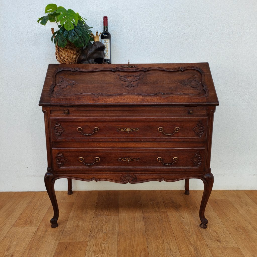 Antieke secretaire ladekast landelijk bureau buro 402, Valkenswaard, Gebruikt, Info@flashbackfurniture.nl, Flashback Furniture