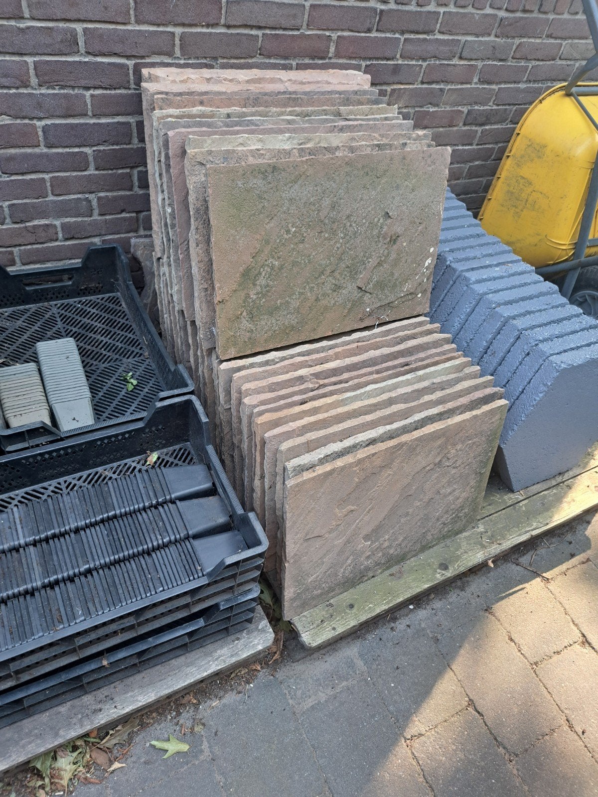 Zandsteen natuursteen flagstones breukruw gekapt, Ophalen, Nieuw, Natuursteen, Terrastegels