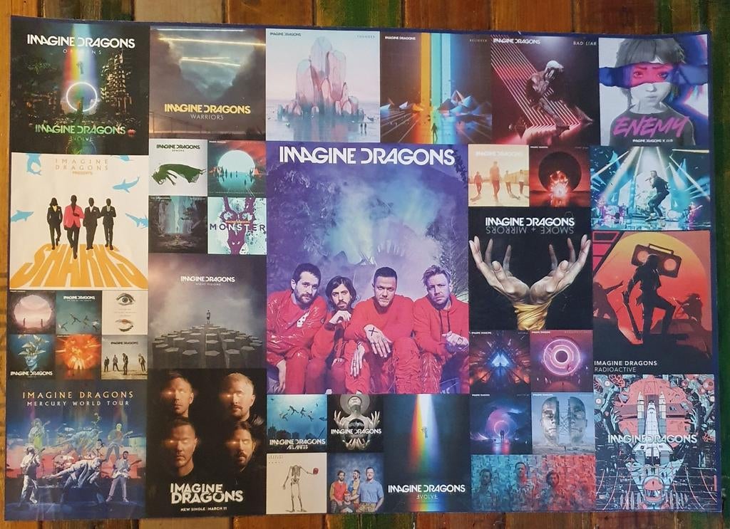 Imagine Dragons A2 Poster - Full Colour, Ophalen, Zo goed als nieuw, A1 t/m A3