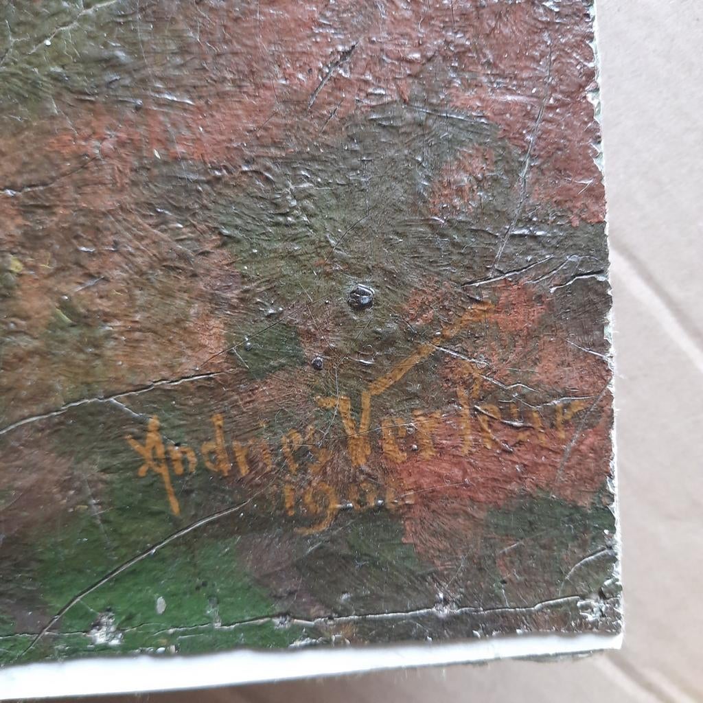 Antiek Olieverf Schilderij Andries Verleur 1901 bij Baarn, Antiek en Kunst, Ophalen of Verzenden
