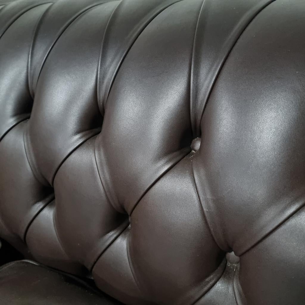 Chesterfield bank Springvale bruin leer + BEZORGING GRATIS, Gebruikt, ., Chesterfield, Leer