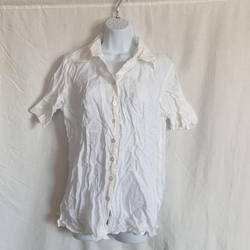 Mooie blouse 100% Ramie. Mt 40. Merk Marca, Maat 38/40 (M), ., Wit, Ophalen of Verzenden