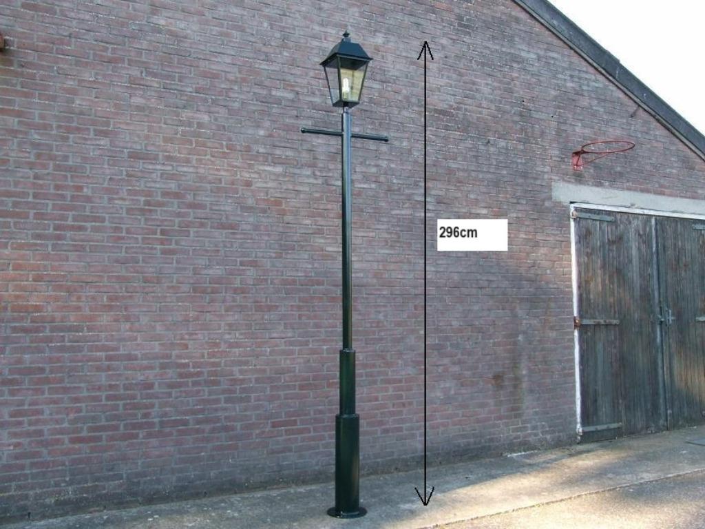Ijzeren Lantaarnpaal verzinkt en zwart gecoat, Ophalen, Minder dan 50 watt, Staande lamp, Nieuw