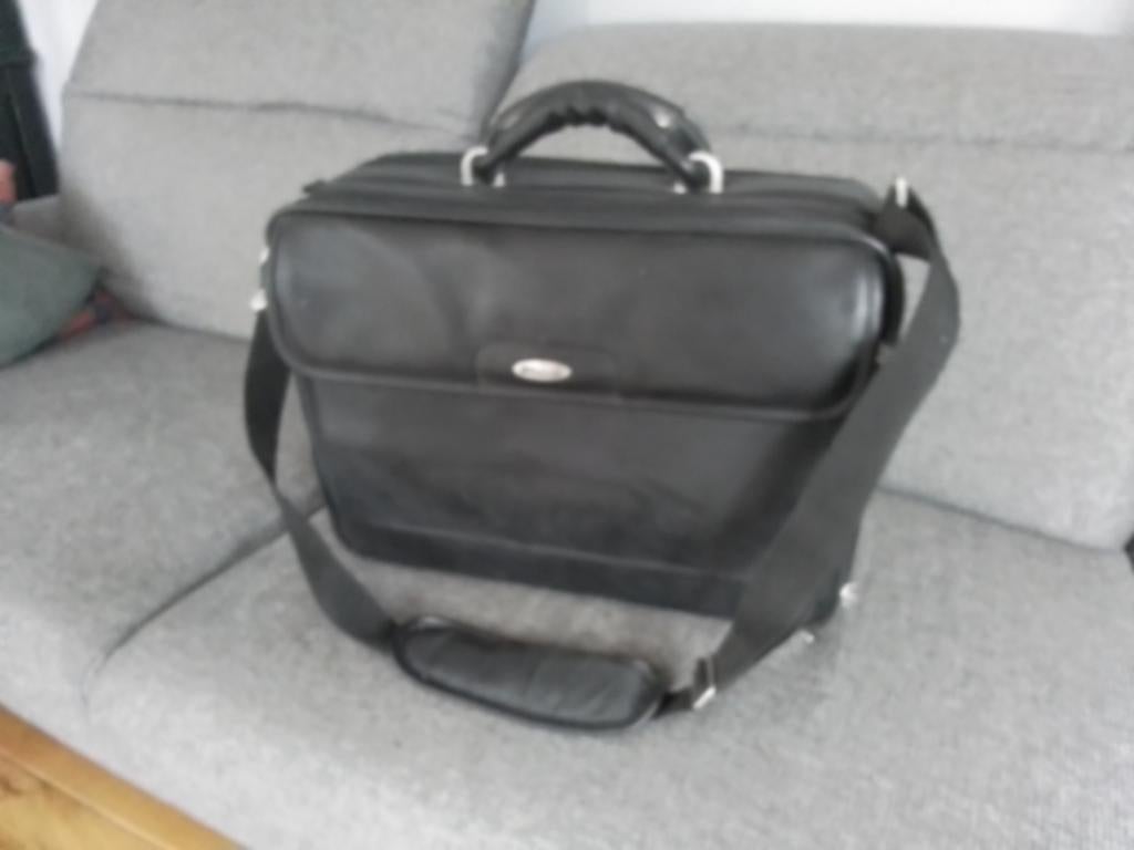 Lederen Atachekoffer 48x35x18cm, Gebruikt, Zwart, Leer, Ophalen