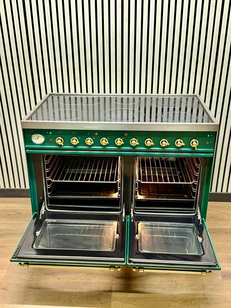 Luxe Groene Boretti Fornuis Keramisch met 6 zones 100 cm, Witgoed en Apparatuur, Fornuizen, Refurbished, Ophalen of Verzenden