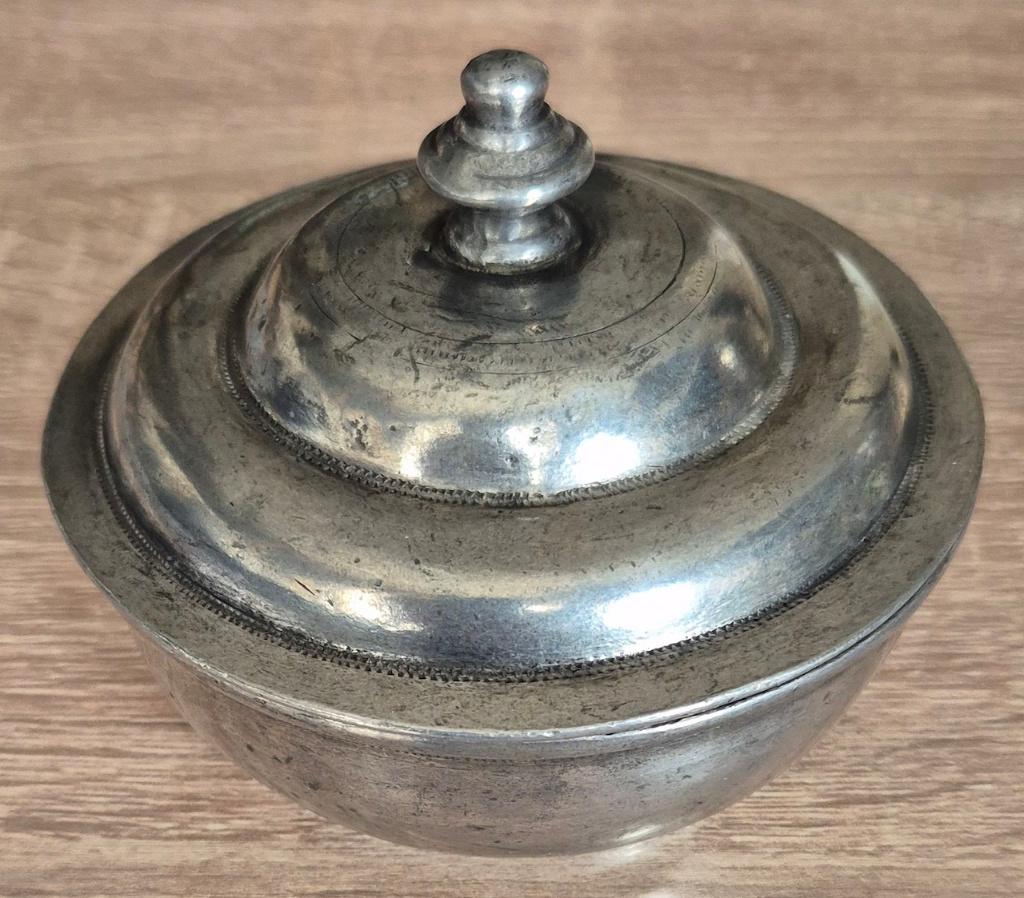 Marinoni 95% tin schaaltje met deksel., Antiek en Kunst, Ophalen of Verzenden