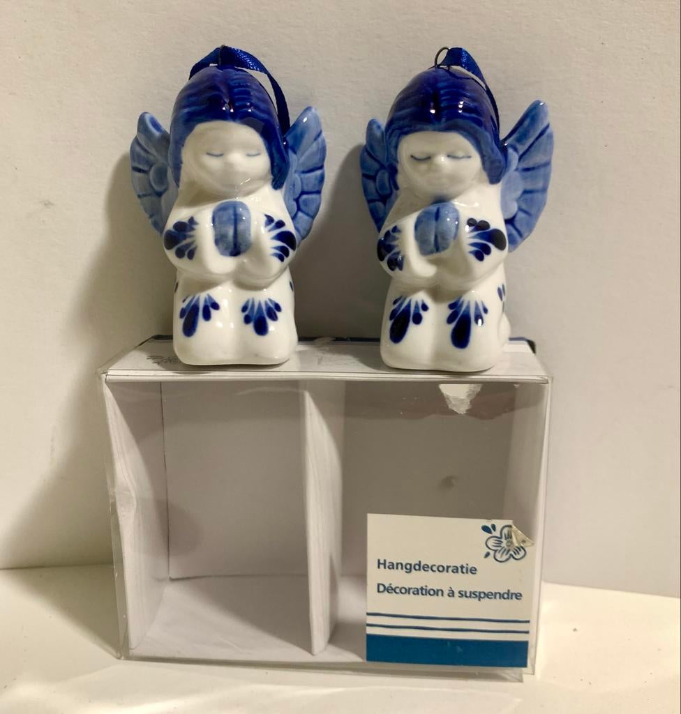Delfts Blauwe Engel Hangers engeltjes delfts blauw, Diversen, Kerst, Ophalen of Verzenden, Nieuw