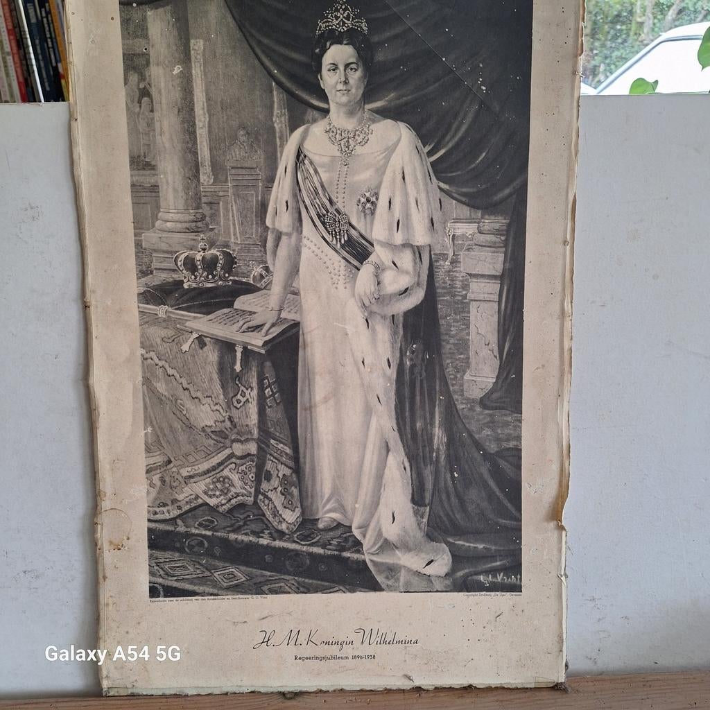 Oude foto Koningin Wilhelmina, Ophalen of Verzenden