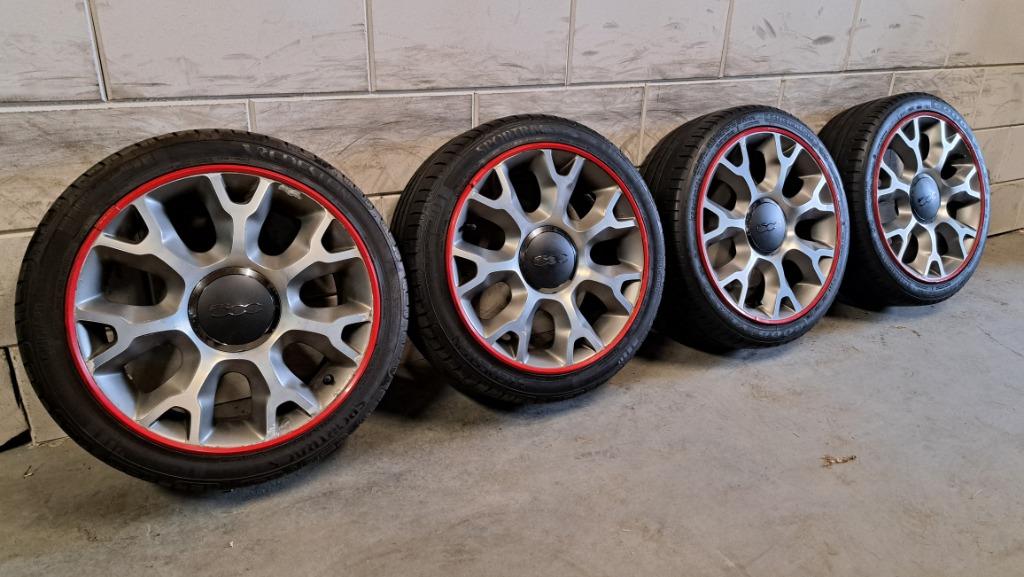 Bi-color velgen Fiat 500 Panda Idea 195/45/16 unieke set!, Gebruikt, 16 inch, Banden en Velgen, Ophalen of Verzenden