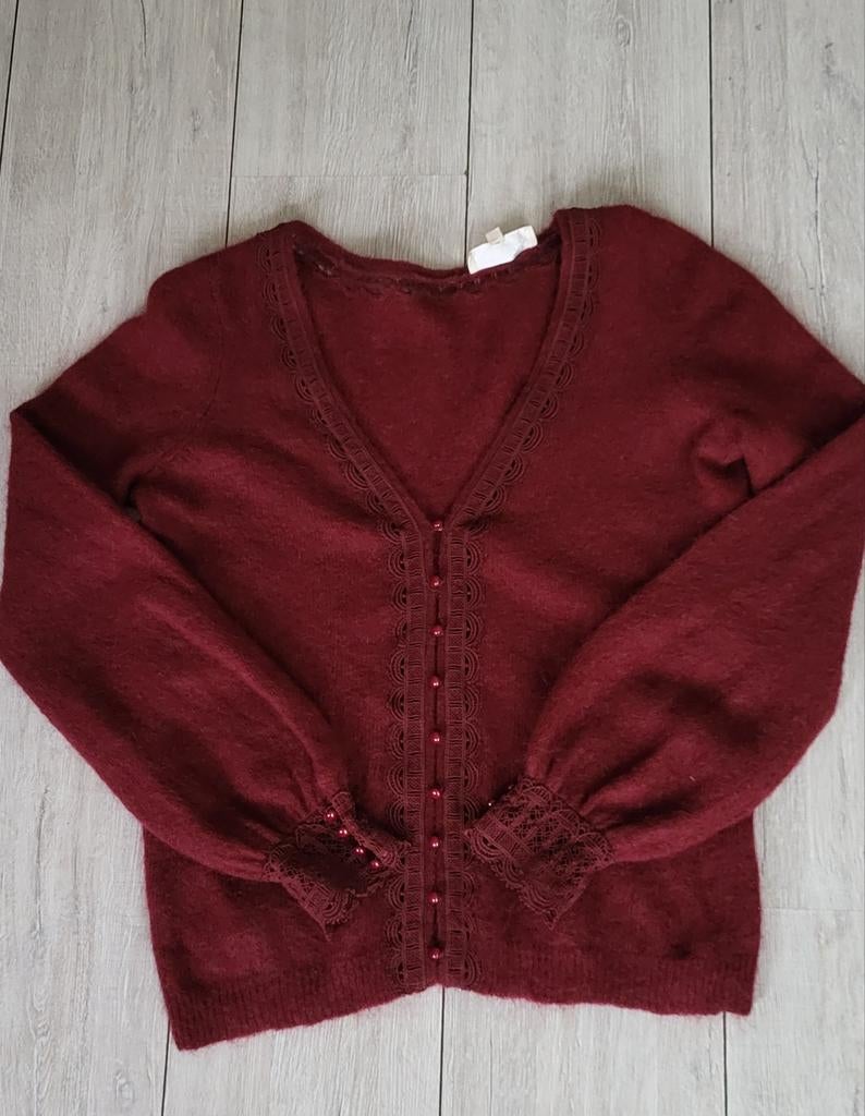 Sezane paris mohair kort vestje! mt M, Kleding | Dames, Truien en Vesten, Ophalen, Zo goed als nieuw, Maat 38/40 (M), Rood