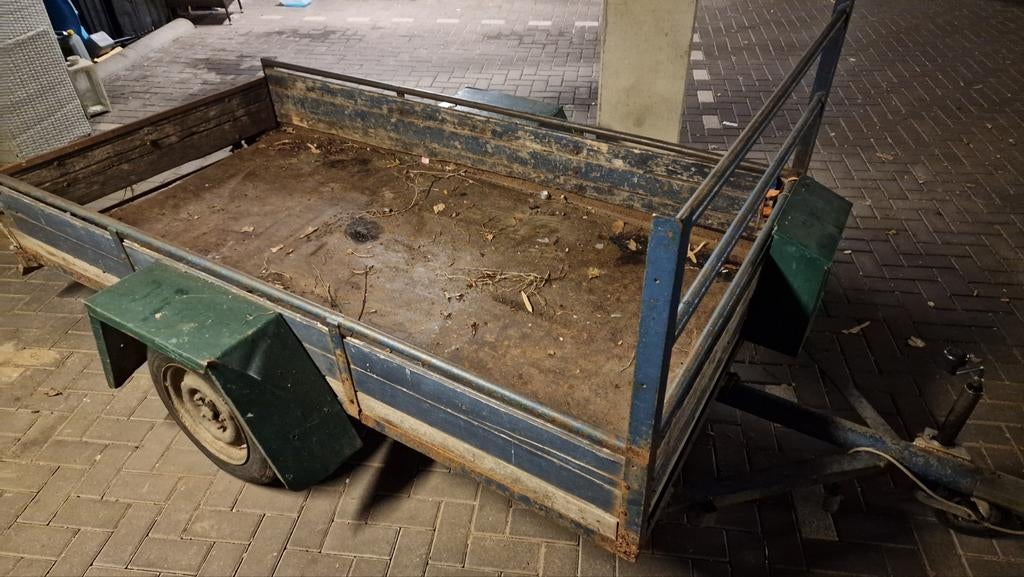 Aanhanger  235x135 bak, staalplaat-vloer, Auto diversen, Aanhangers en Bagagewagens, Ophalen, Gebruikt