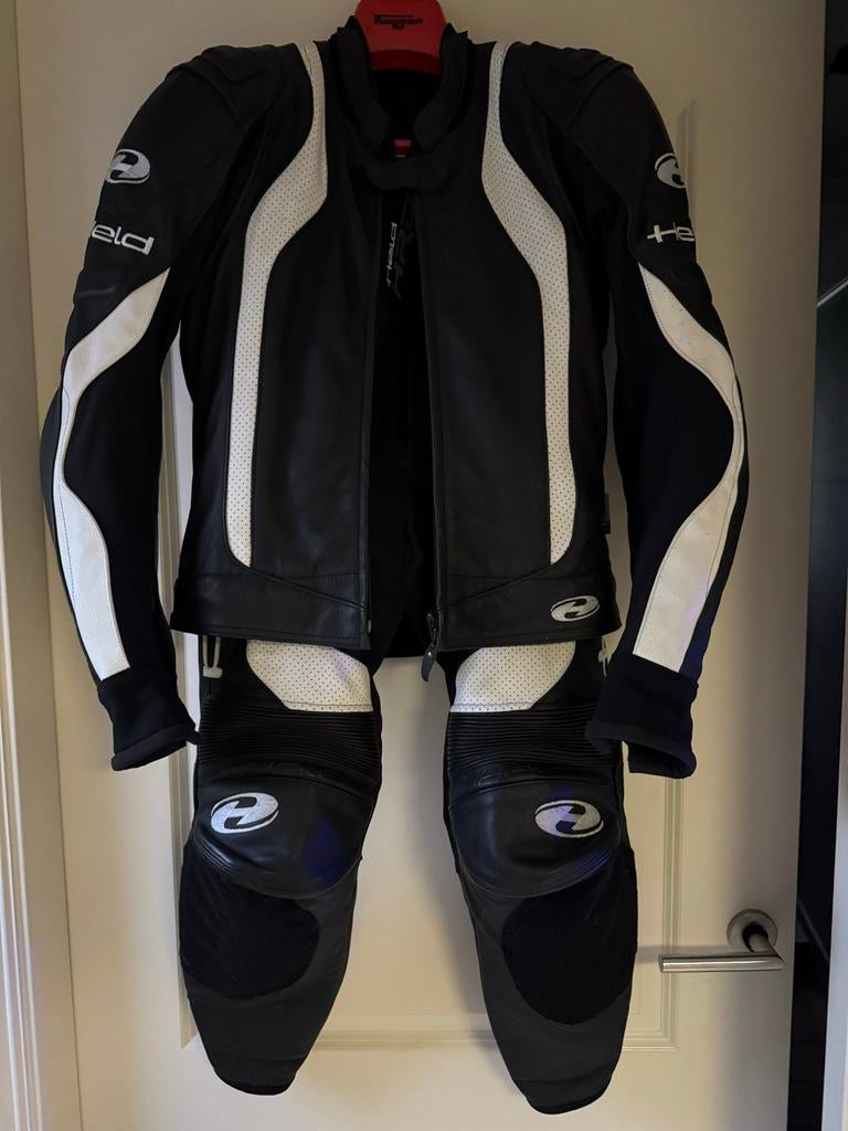 Held leren motorpak 2 delig maat 48, Motoren, Overige merken, M, Heren, Tweedehands