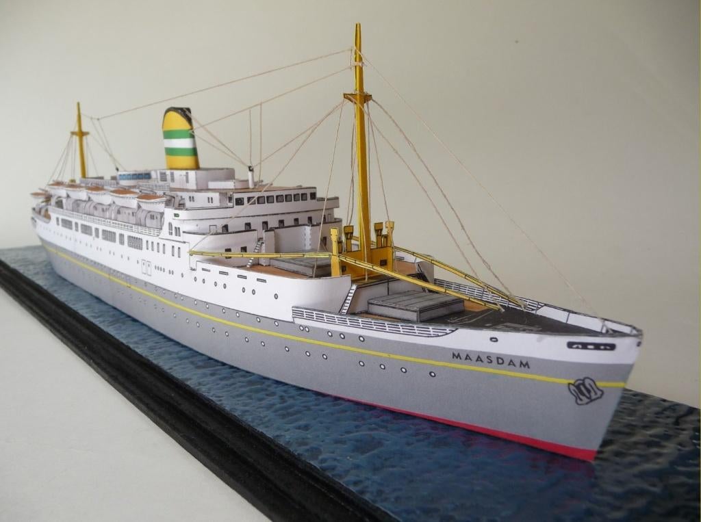 Bouwplaat S.S. Maasdam/Rijndam HAL Rotterdam karton, Hobby en Vrije tijd, Modelbouw | Boten en Schepen, Ophalen of Verzenden, Nieuw