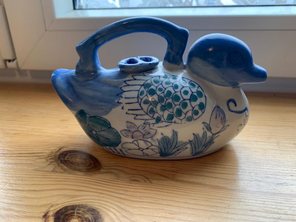 Porselein theepot eend, Ophalen of Verzenden