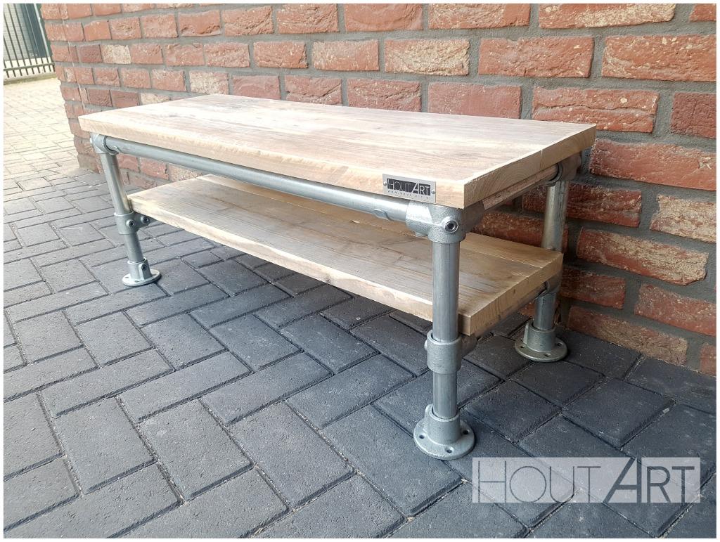 Schoenenkast steigerbuis met steigerhout