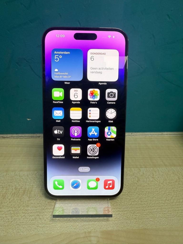 Apple iPhone 14 Pro Max 128GB Spacegrey - 2e hands - 100%, Telecommunicatie, Mobiele telefoons | Apple iPhone, Zo goed als nieuw