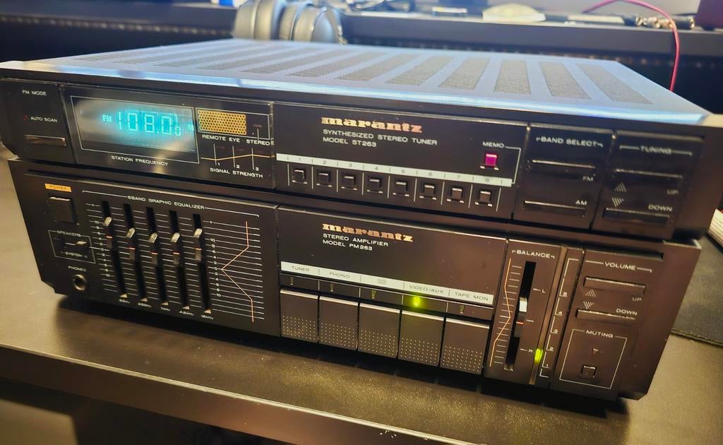 Marantz PM263 + ST263 - unieke retro versterker + radio, Audio, Tv en Foto, Versterkers en Receivers, Ophalen of Verzenden, Marantz