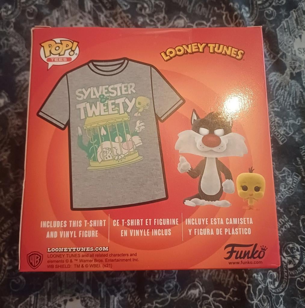 NIEUW Funko Pop Sylvester & Tweety flocked + T-shirt maat L, Ophalen of Verzenden, Nieuw