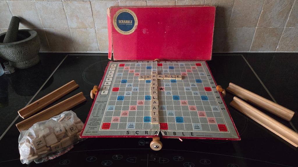 Scrabble (1968) met originele houten draaitafel, Ophalen of Verzenden
