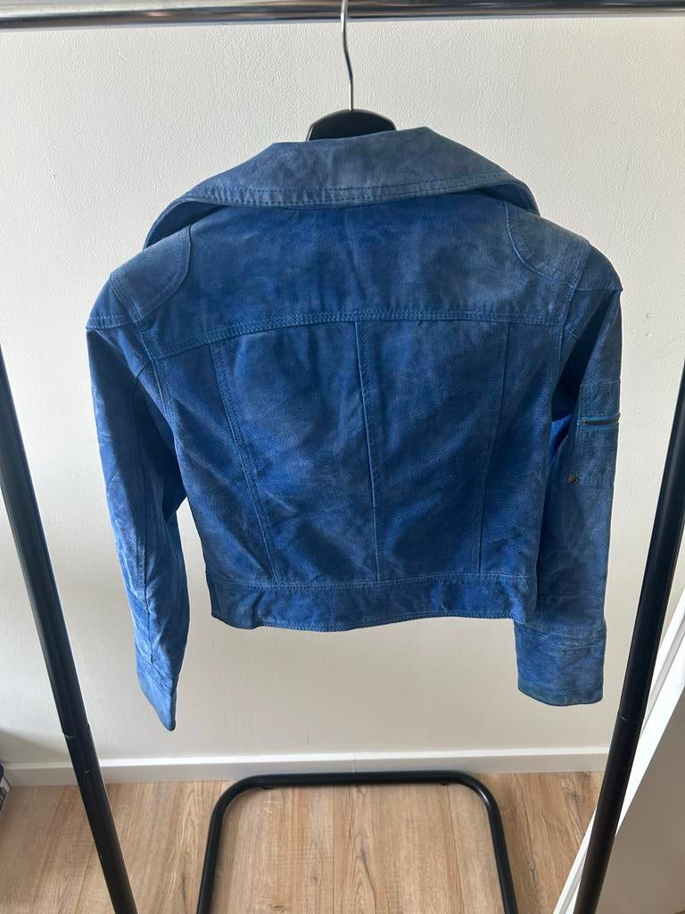 Goosecraft Suède Jas - Verkleuringen, Kleding | Dames, Maat 38/40 (M), Blauw, Ophalen of Verzenden, Jasje